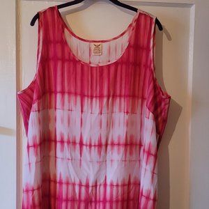 Faded Glory Pink/White Sleeveless Blouse Size 3x 24w/26w